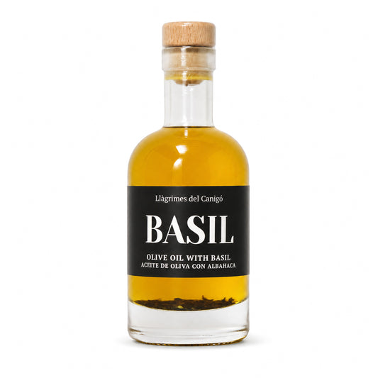 Basil Infused Extra Virgin Olive Oil – 100ml / 3.38 fl oz – Llàgrimes del Canigó