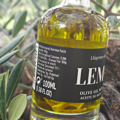 Lemon Infused Extra Virgin Olive Oil – 100ml / 3.38 fl oz – Llàgrimes del Canigó