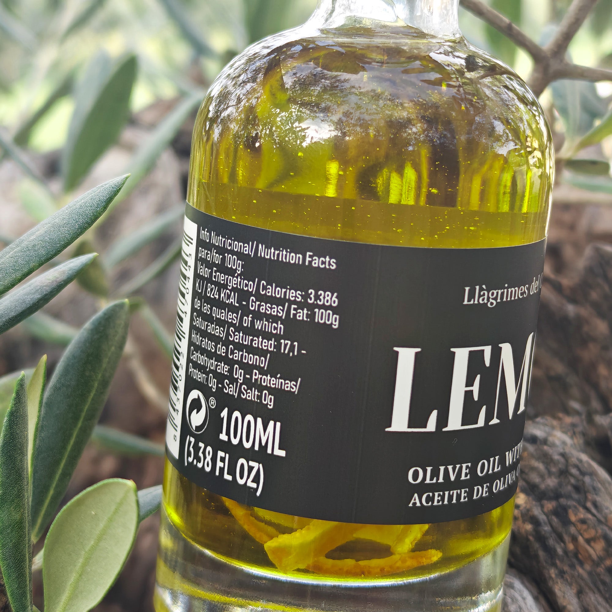 Lemon Infused Extra Virgin Olive Oil – 100ml / 3.38 fl oz – Llàgrimes del Canigó