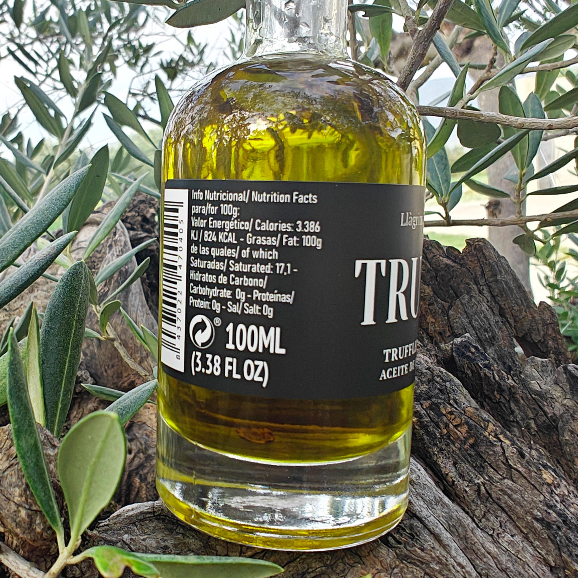 Black Truffle Infused Extra Virgin Olive Oil – 100ml / 3.38 fl oz – Llàgrimes del Canigó