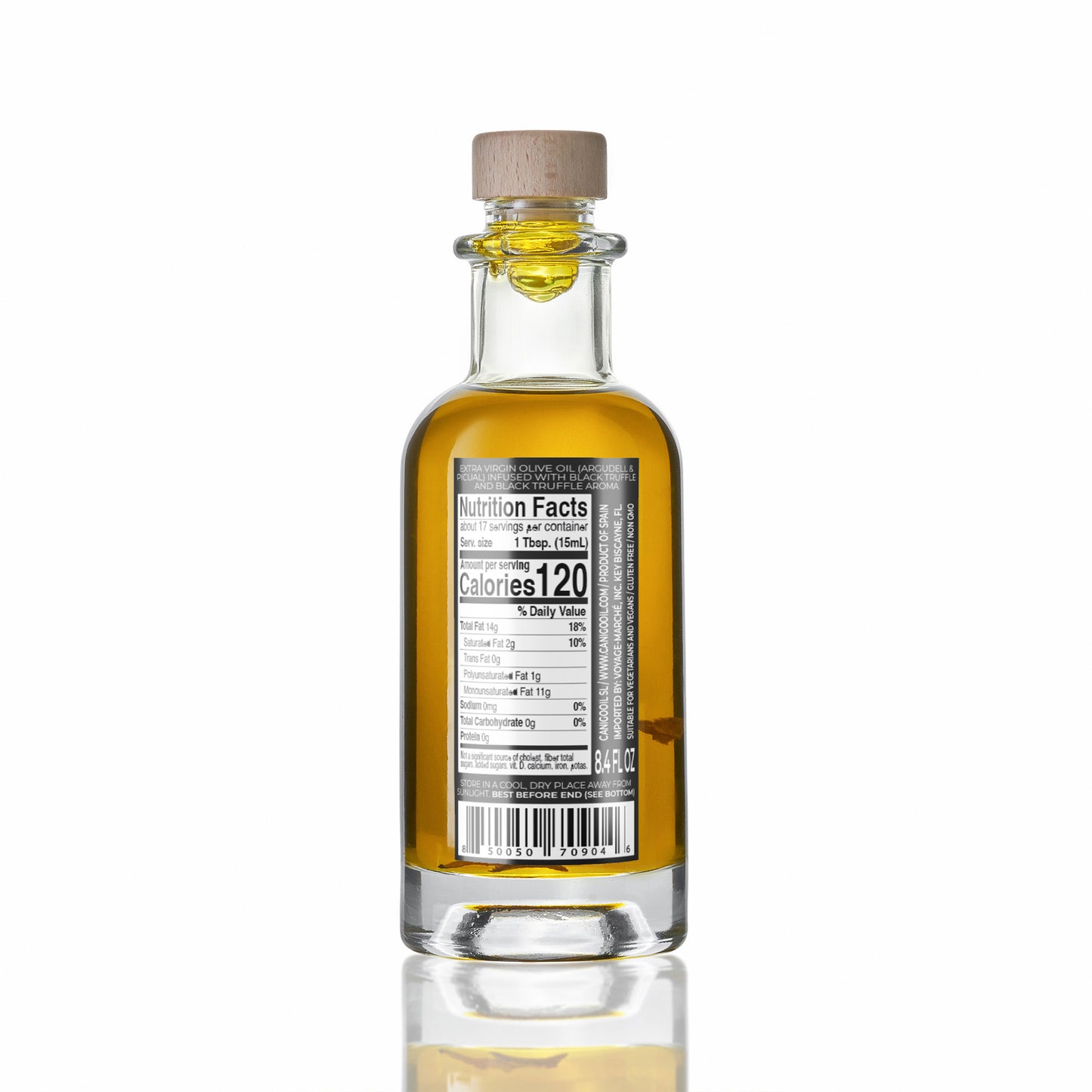 Black Truffle Infused Extra Virgin Olive Oil – 250ml / 8.45 fl oz – Llàgrimes del Canigó